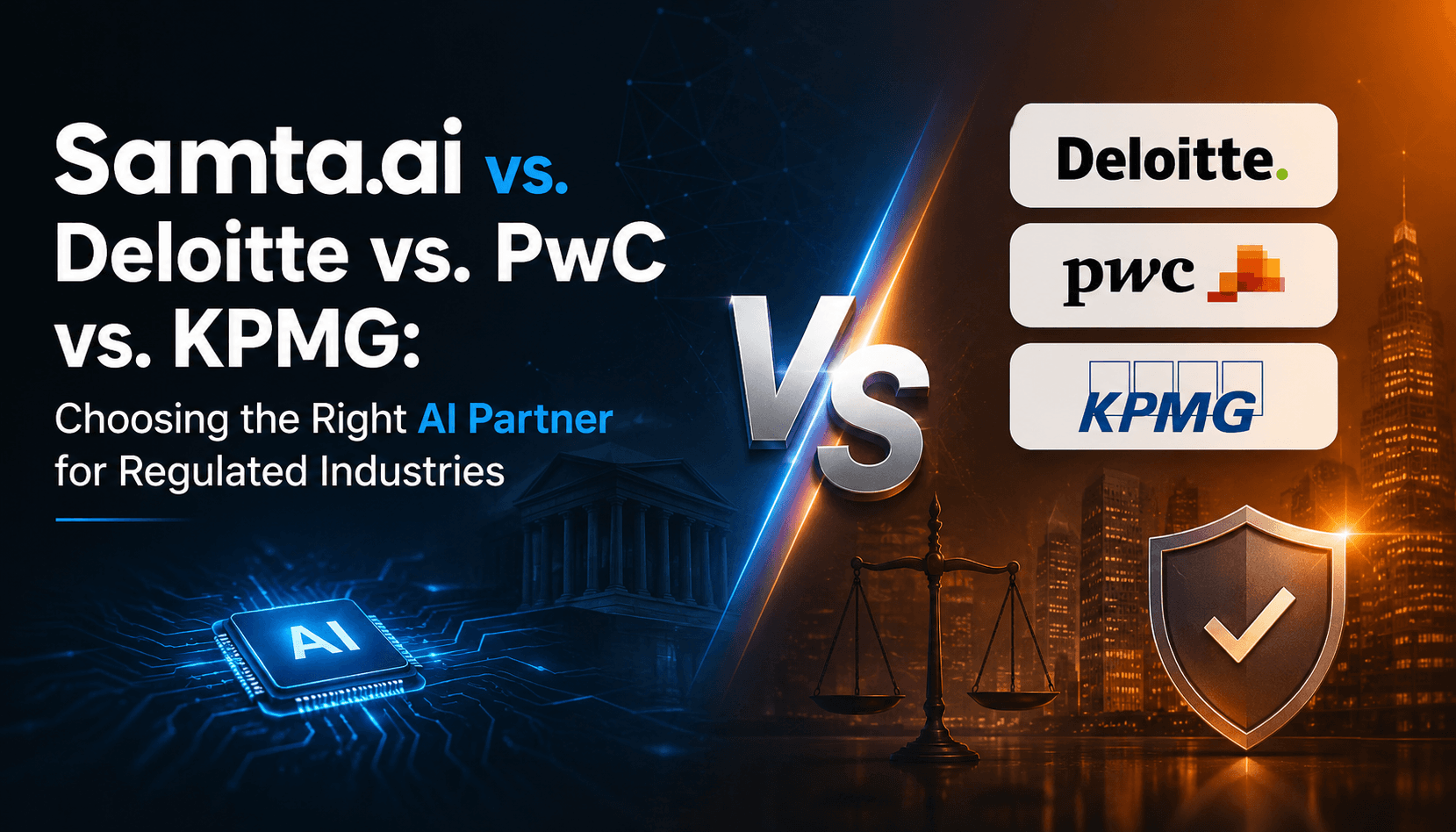 Samta.ai vs Deloitte vs PwC vs KPMG: Choosing the Right AI Partner for Regulated Industries