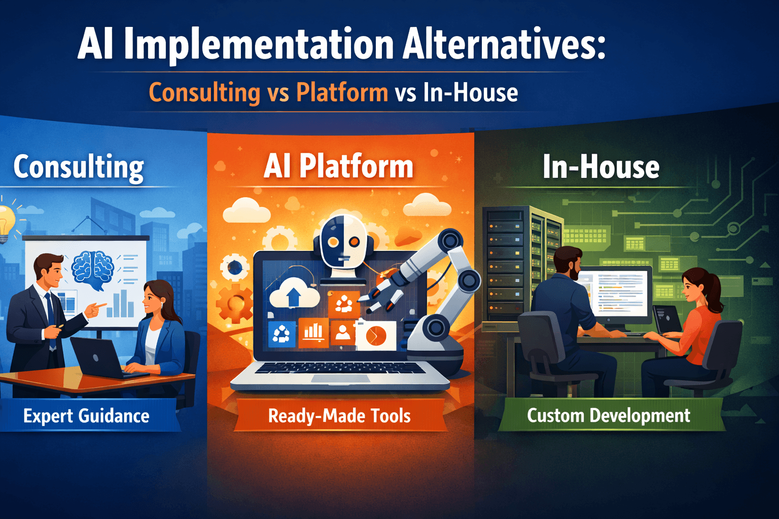 AI Implementation Alternatives: Consulting vs Platform vs In-House