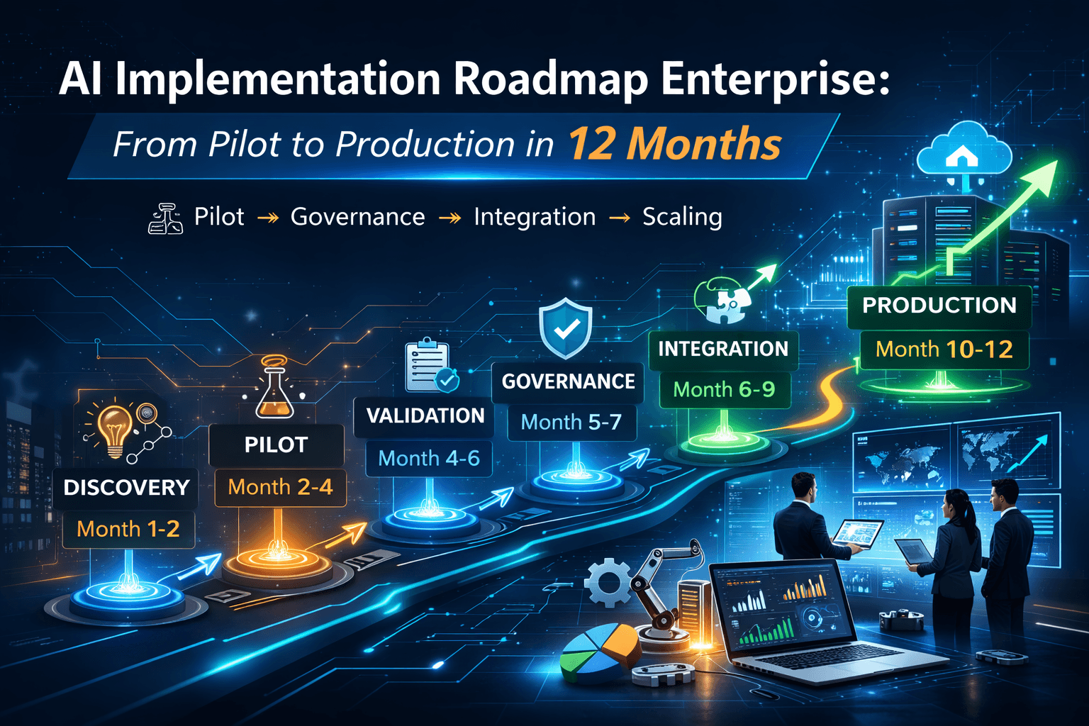 AI Implementation Roadmap Enterprise: From Pilot to Production in 12 Months