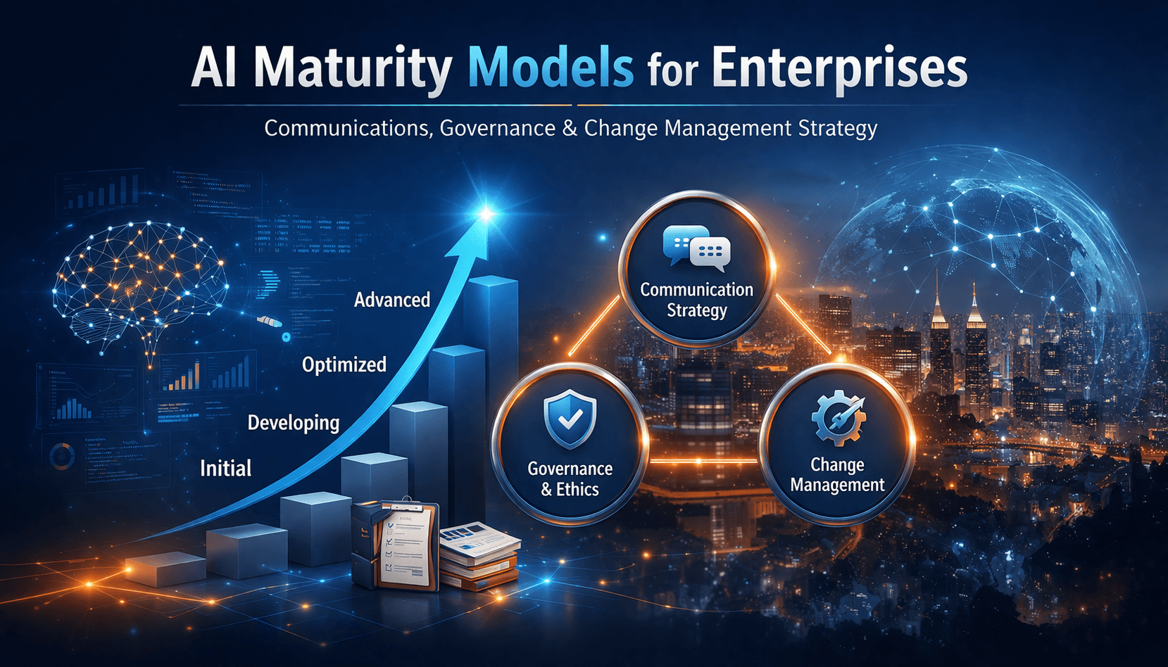 AI Maturity Models for Enterprises: Communications, Governance & Change Management Strategy